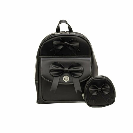 MCKLEINUSA 10.5 in. L Series Acadia Leather Mini Bow Backpack, Black 99715
